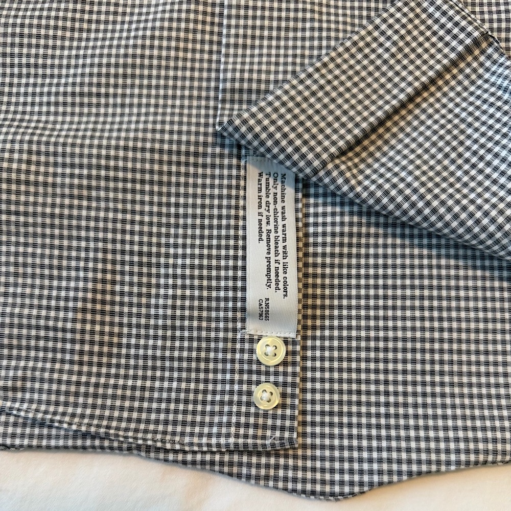 ❌❌SOLD❌❌Nordstrom Mens Shop Trim Fit Non Iron Check Dress Shirt 16.5 34 35 - Picture 5 of 10